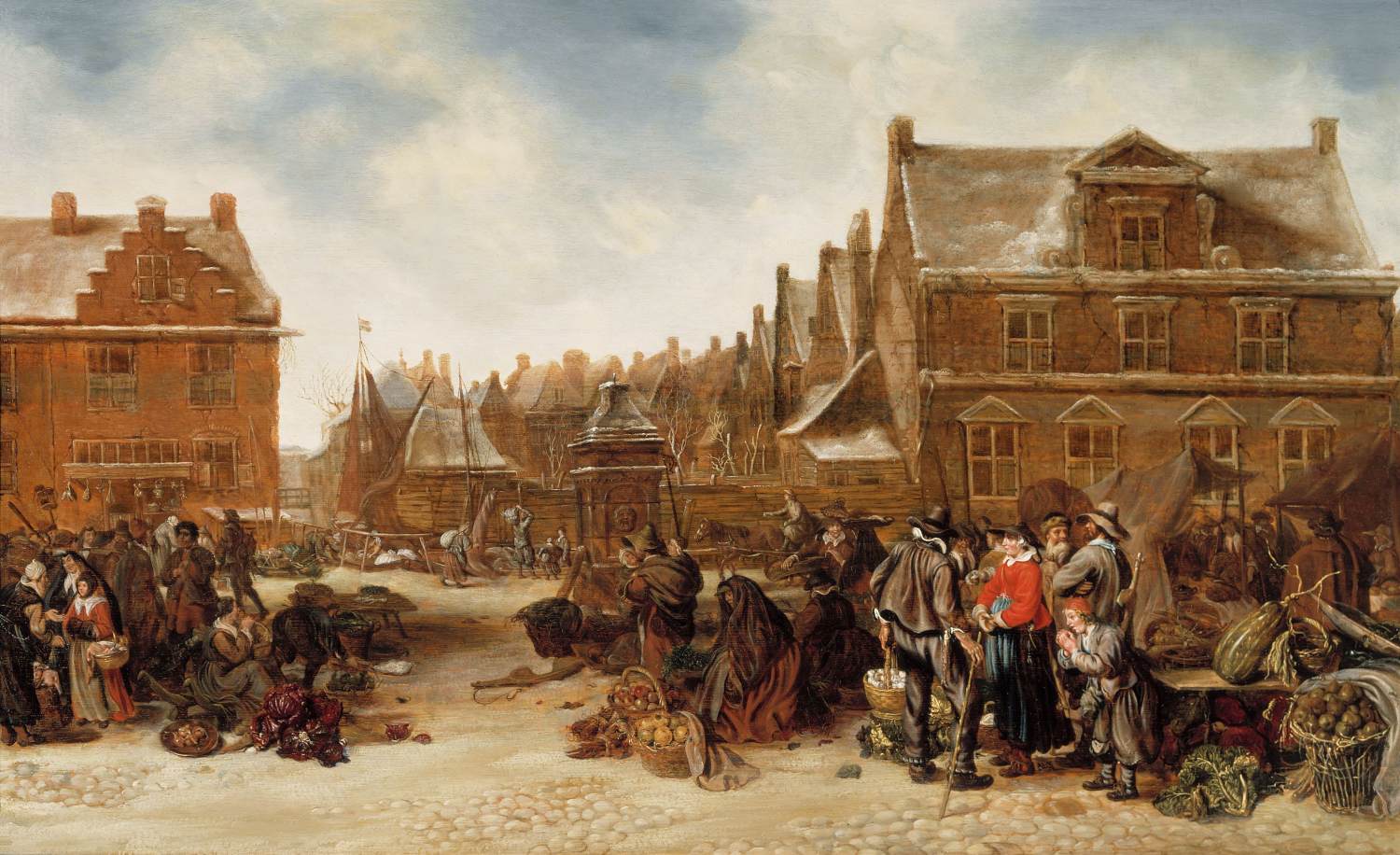 The Hague Vegetable Market in Winter by