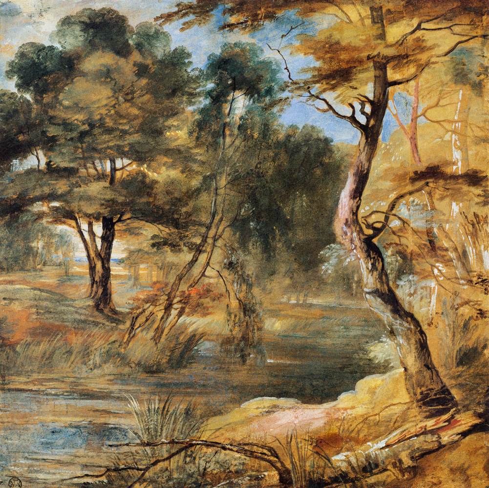 Wooded Landscape with a Stream by