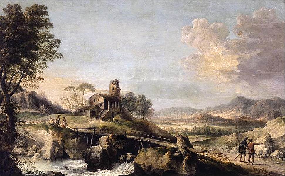 Pastoral Landscape with Figures by LALLEMAND, Jean-Baptiste