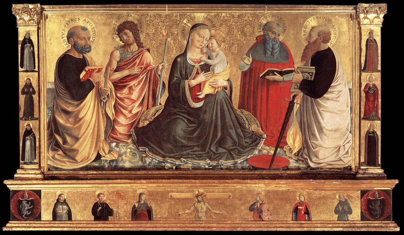 Madonna and Child with Sts John the Baptist, Peter, Jerome, and Paul by GOZZOLI, Benozzo