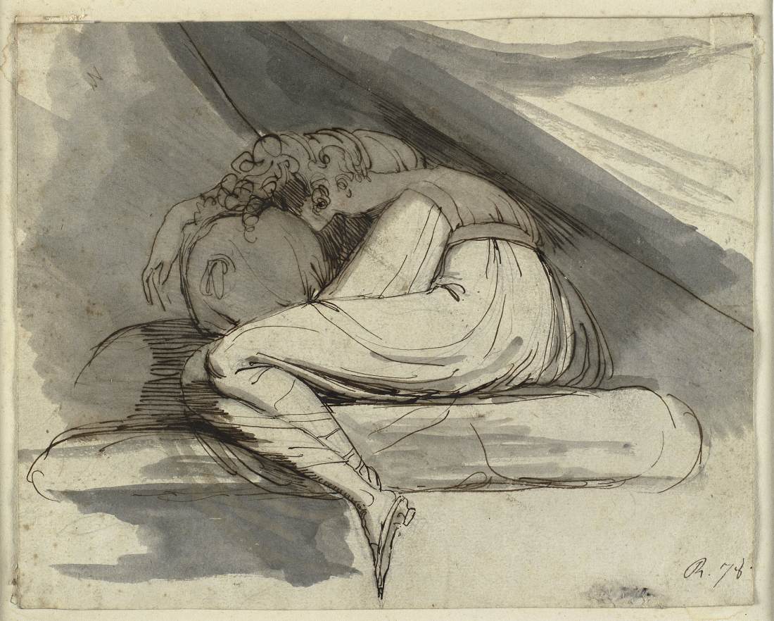 Woman Sitting, Curled up by FUSELI, John Henry