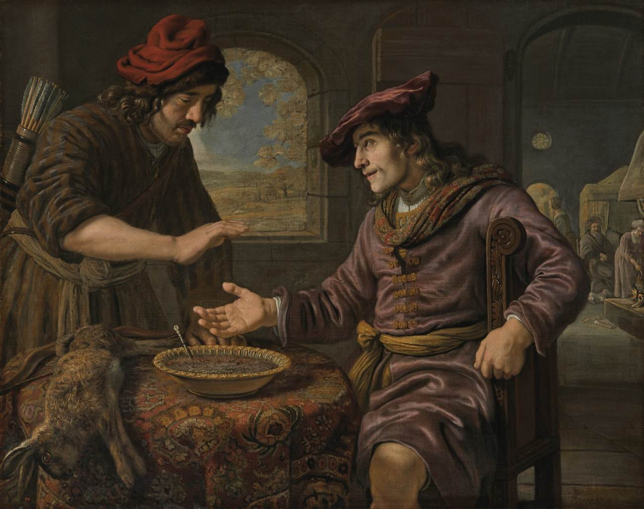 Esau Sells Jacob the Right of Seniority for a Bowl of Lentils by VICTORS, Jan