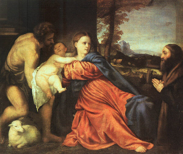 Holy Family and Donor by TIZIANO Vecellio