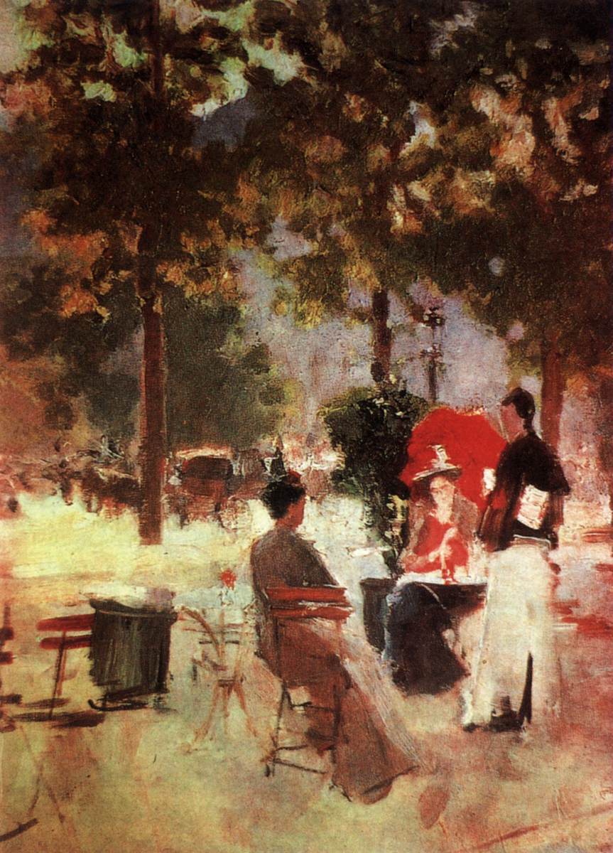 Café in Paris by KOROVIN, Konstantin Alekseyevich