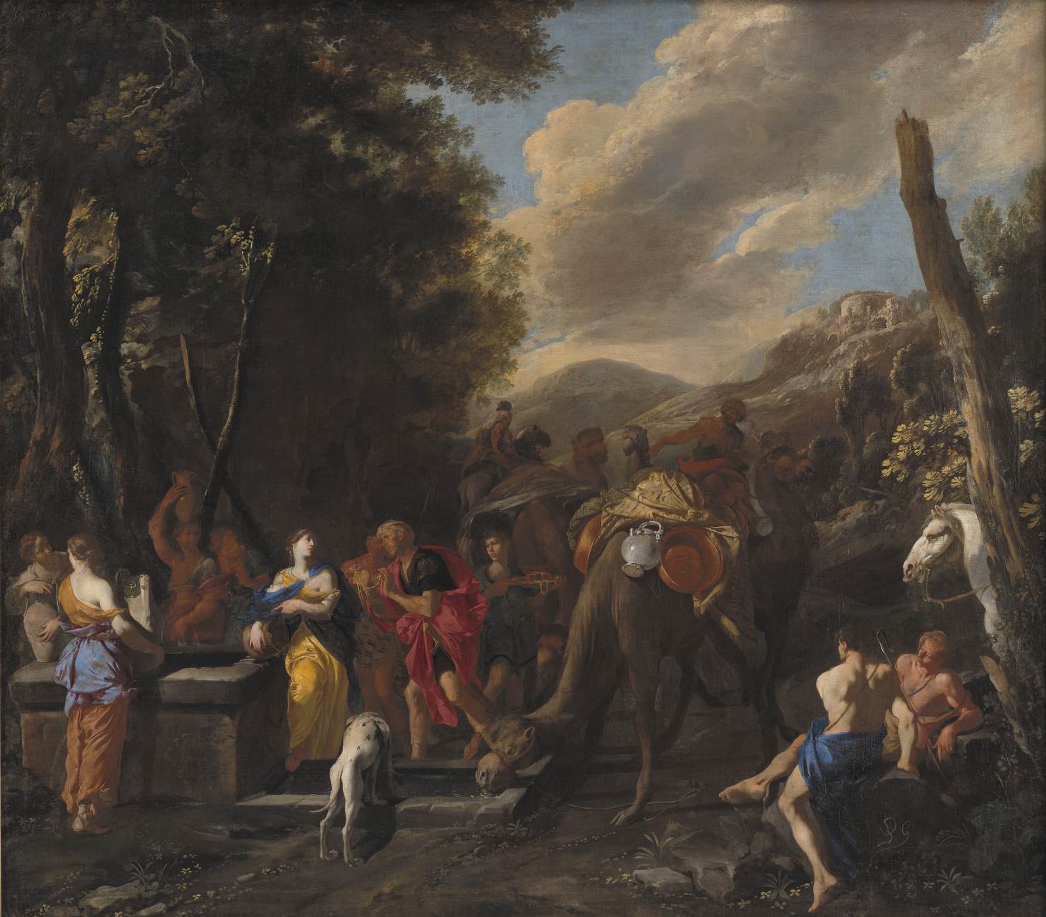 Rebecca and Eliezer at the Well by GARGIULO, Domenico