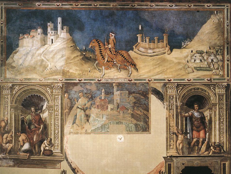 Equestrian Portrait of Guidoriccio da Fogliano (west wall) by SIMONE MARTINI