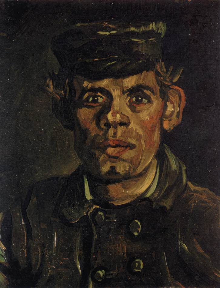 Head of a Young Peasant with a Peaked Cap by GOGH, Vincent van