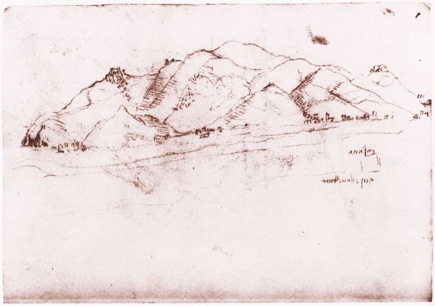 Landscape near Pisa by LEONARDO da Vinci