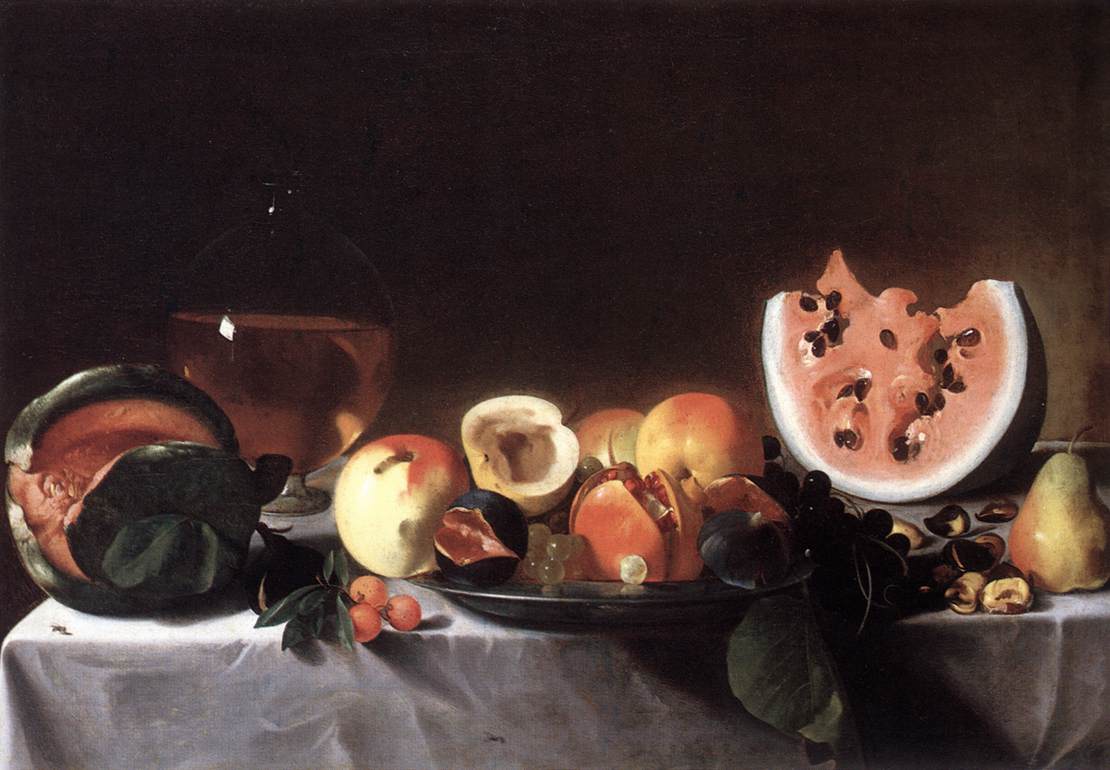 Still-Life with Fruit and a Carafe of White Wine by