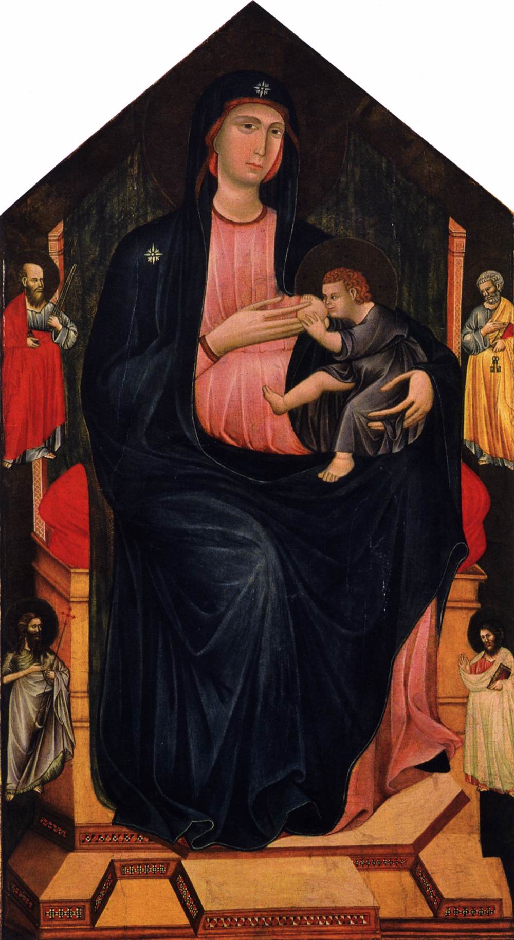 Virgin and Child Enthroned and Four Saints by GRIFO DI TANCREDI