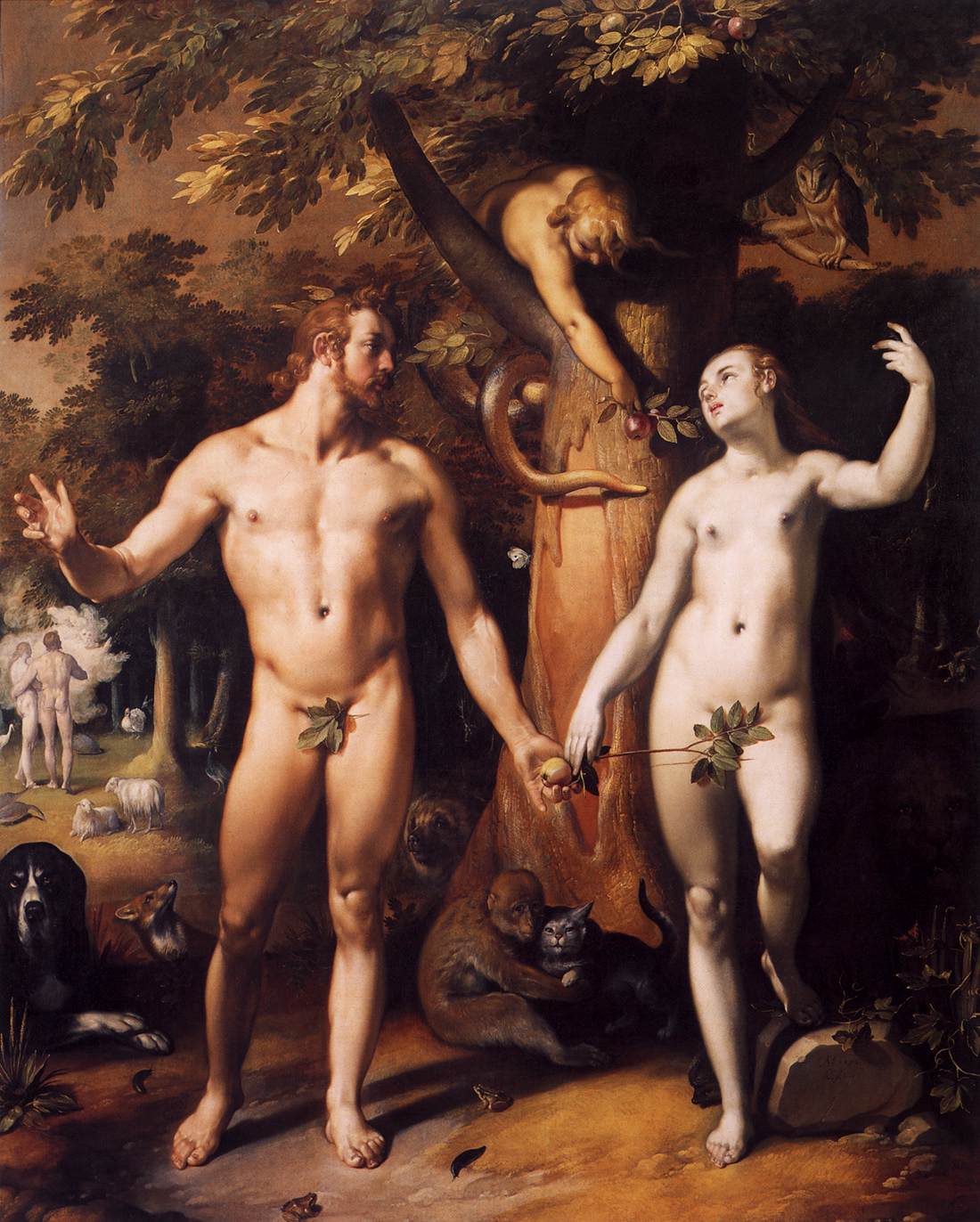 The Fall of Man by CORNELIS VAN HAARLEM