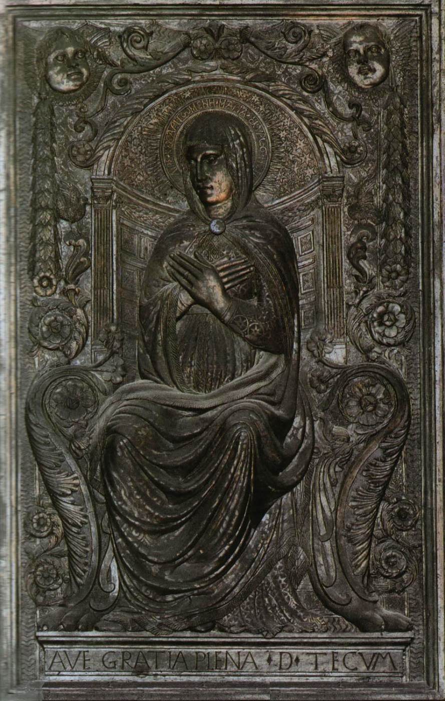 Bronze door: Mary Enthroned by FILARETE