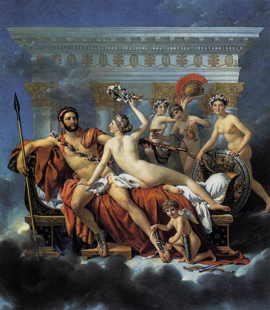 Mars Disarmed by Venus and the Three Graces by DAVID, Jacques-Louis