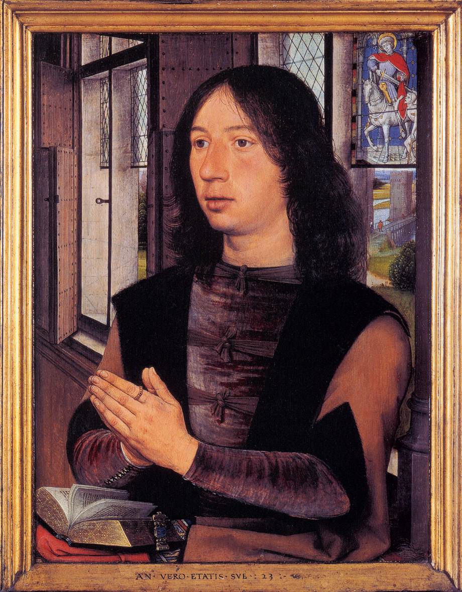 Diptych of Maarten Nieuwenhove (right panel) by MEMLING, Hans