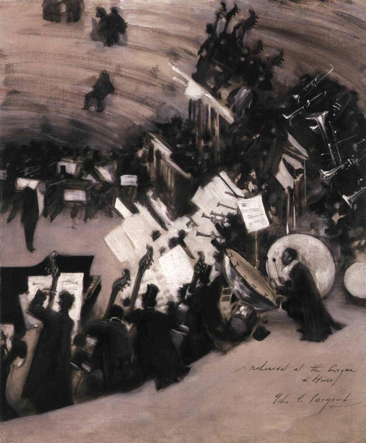 Rehearsal of the Pasdeloup Orchestra at the Cirque d'Hiver by SARGENT, John Singer