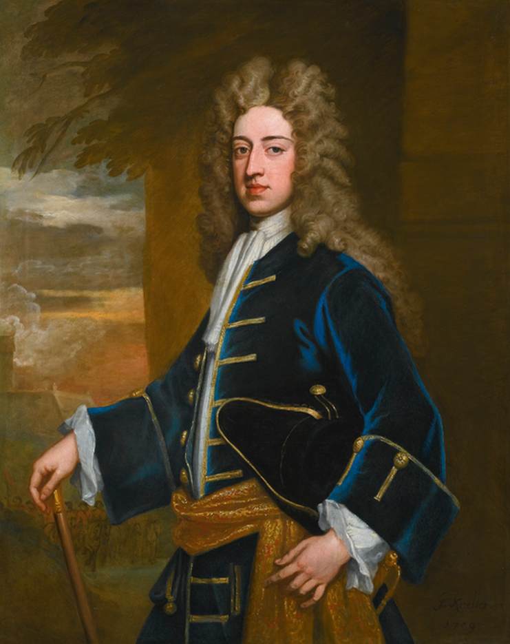 Portrait of a Gentleman, with a Siege Beyond by KNELLER, Sir Godfrey