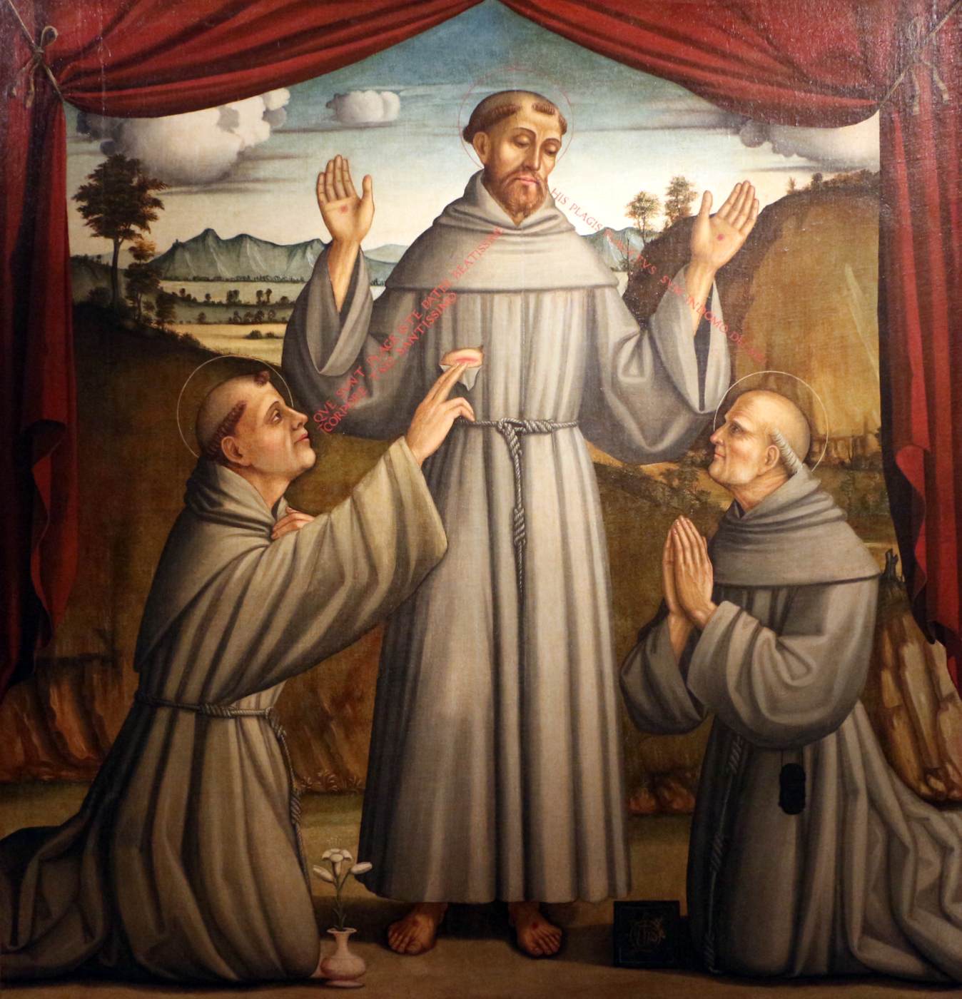 Sacred Representation with Sts Francis, Anthony of Padua and Bernardino by AGABITI, Pietro Paolo