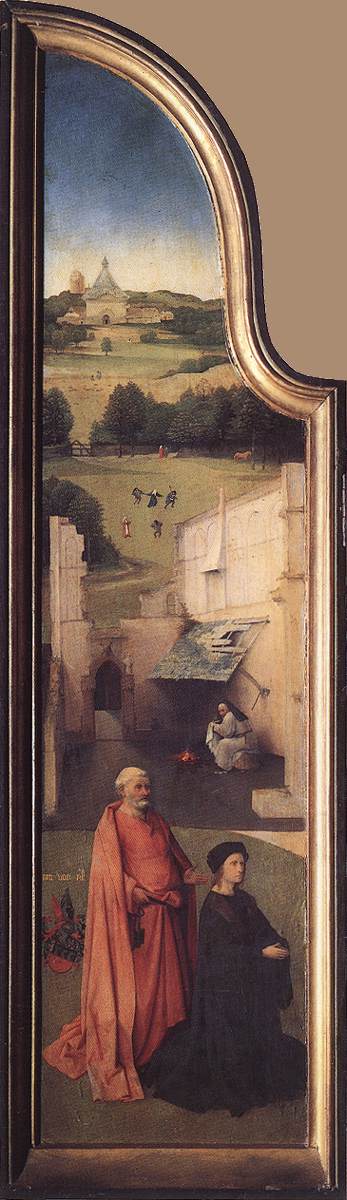 St Peter with the Donor (left wing) by BOSCH, Hieronymus