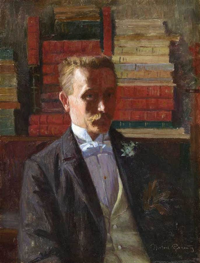 Self-Portrait in the Artist's Library by