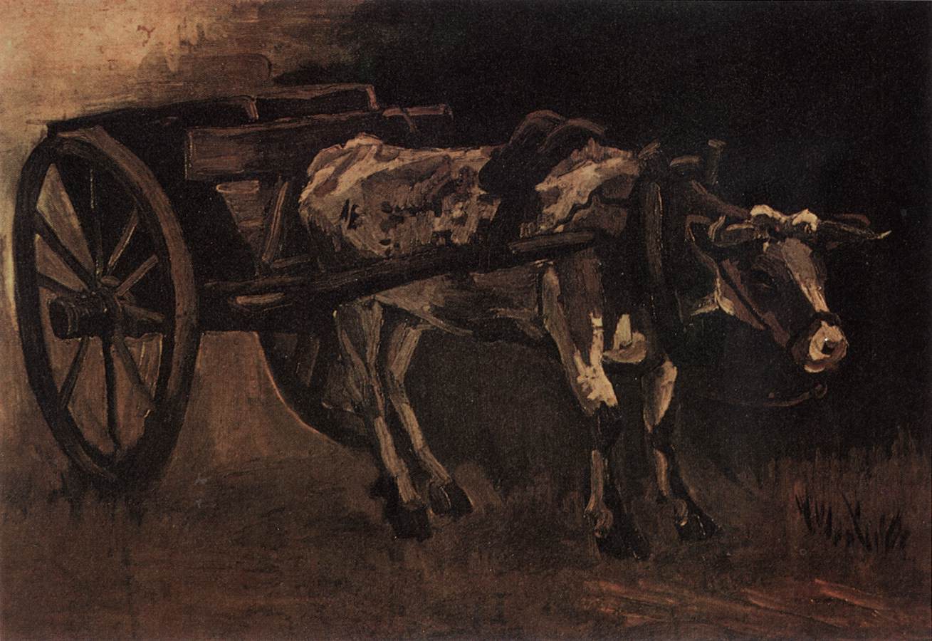 Cart with Red and White Ox by GOGH, Vincent van