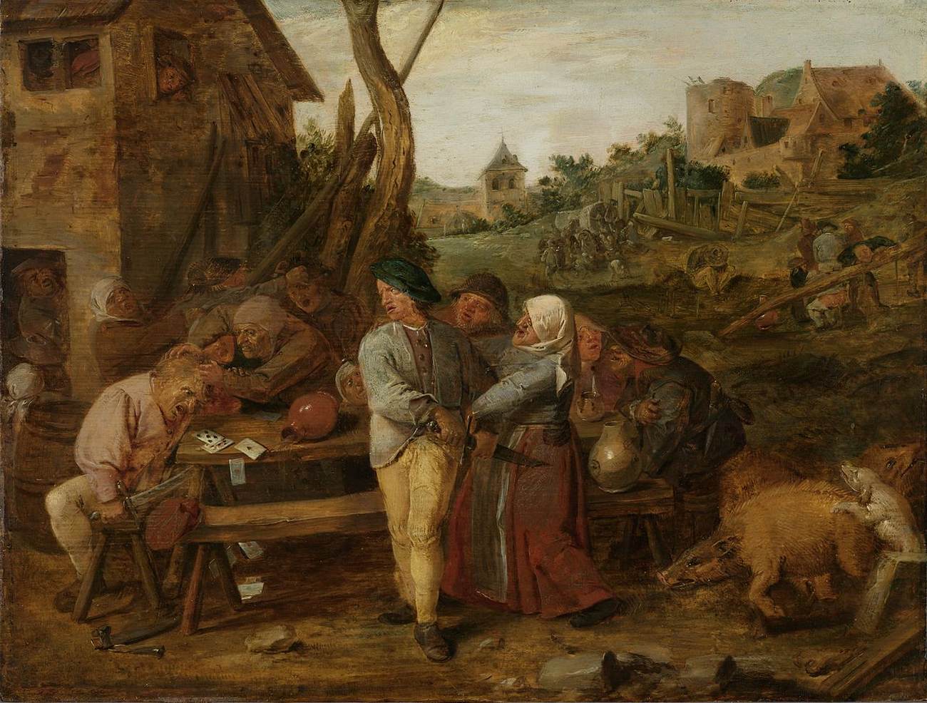 Brawling Peasants by BROUWER, Adriaen