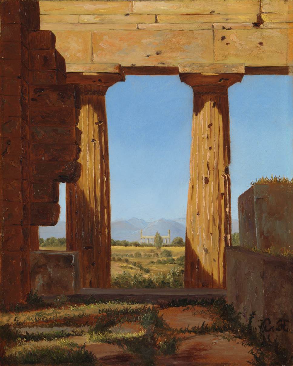 Columns of the Temple of Neptune at Paestum by HANSEN, Constantin