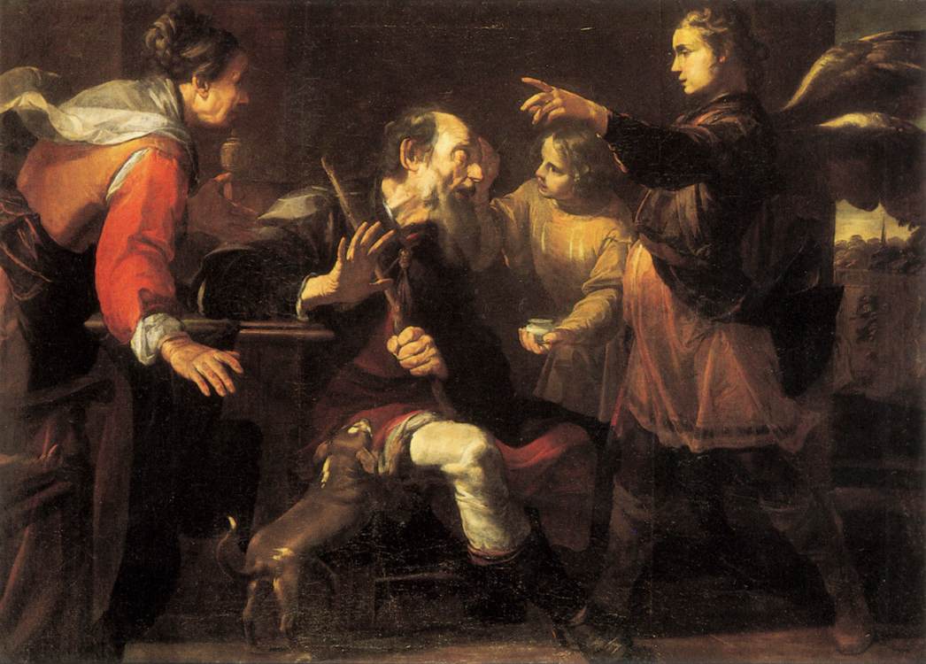 Tobias Healing the Blindness of His Father by ASSERETO, Gioachino