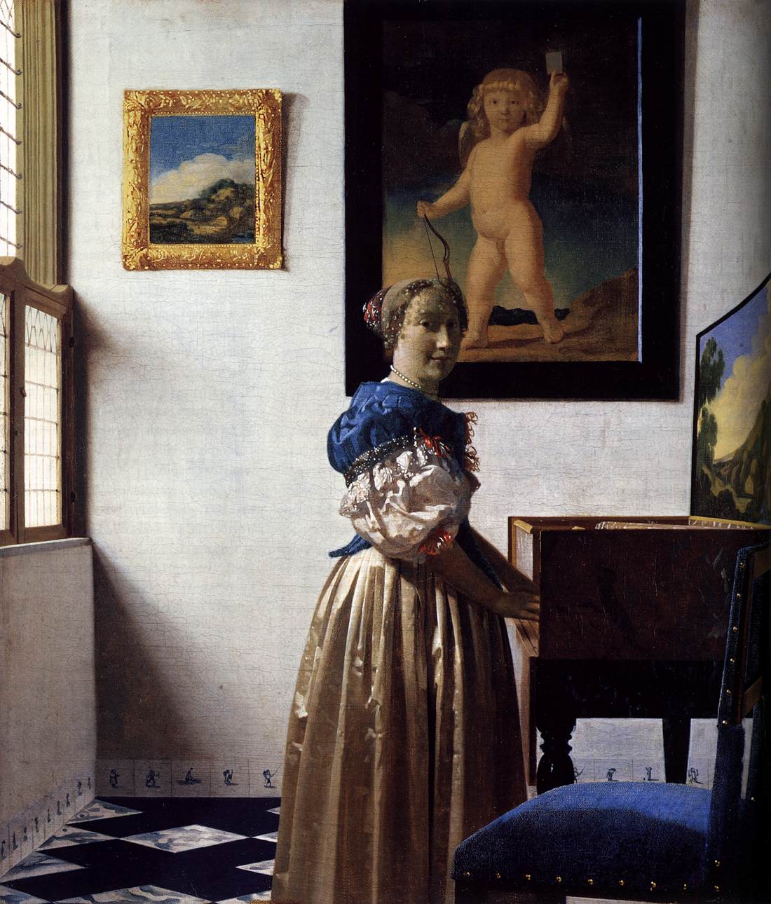 Lady Standing at a Virginal by VERMEER, Johannes