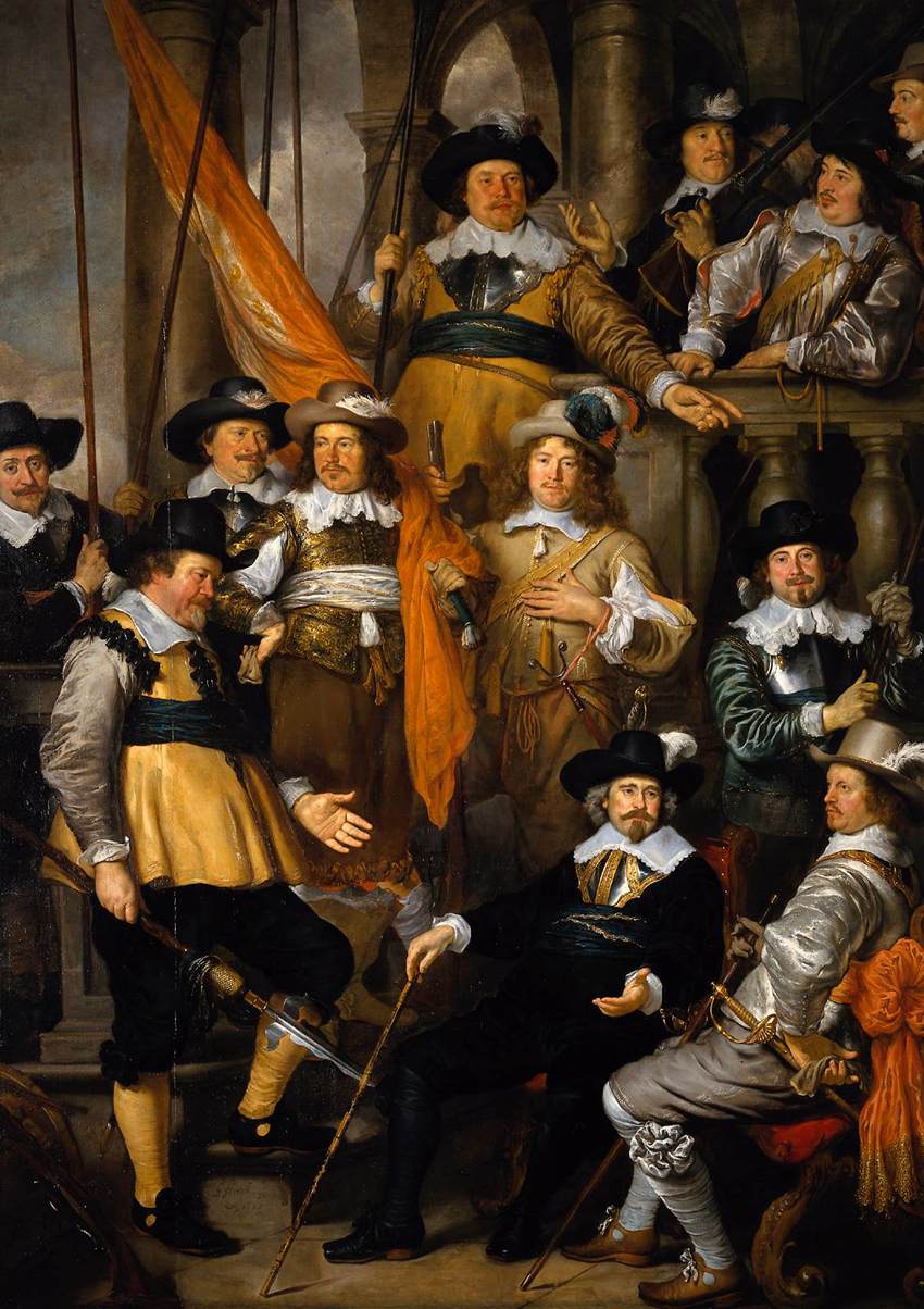 The Company of Captain Albert Bas and Lieutenant Lucas Conijn by FLINCK, Govert Teunisz.