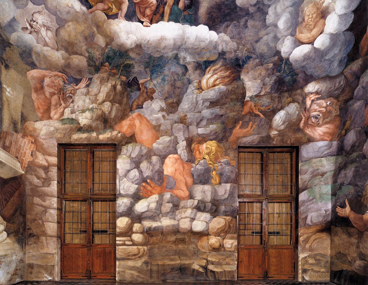 View of the Sala dei Giganti (east wall) by GIULIO ROMANO