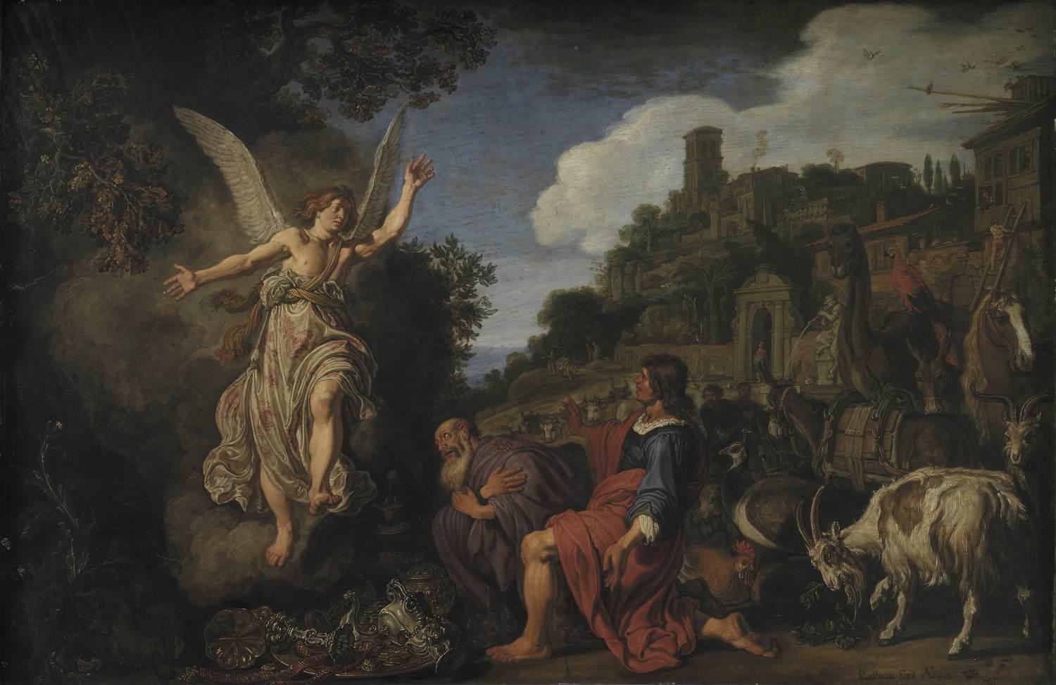 The Angel Raphael Takes Leave of Old Tobit and his Son Tobias by