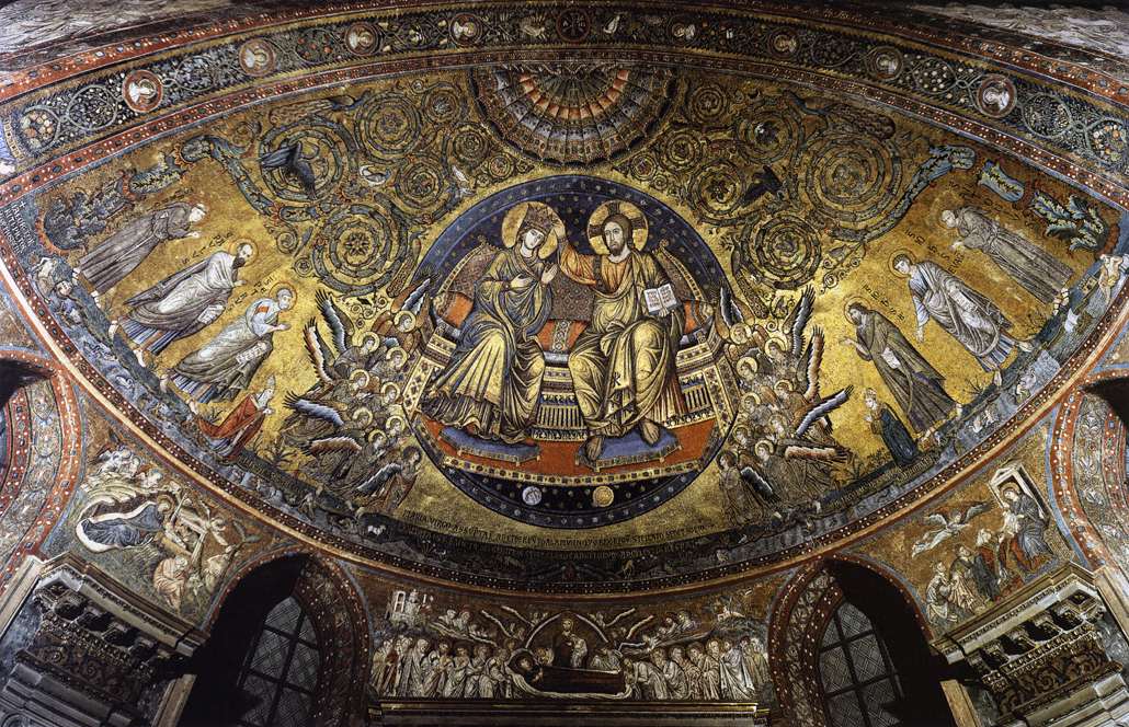 Apse mosaic: Coronation of the Virgin by