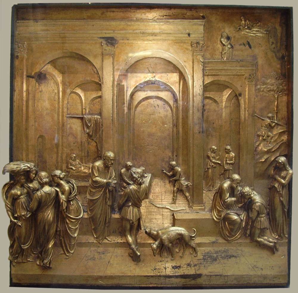 Panel No. 5 Isaac with Esau and Jacob by GHIBERTI, Lorenzo