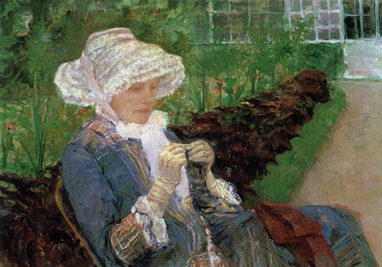 Lydia Crocheting in the Garden at Marly by CASSATT, Mary