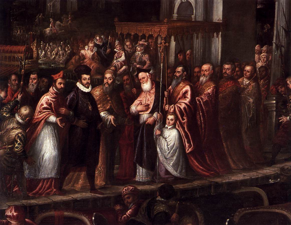 The Doge and the Patriarch Welcoming Henri III, King of France (detail) by VICENTINO, Andrea