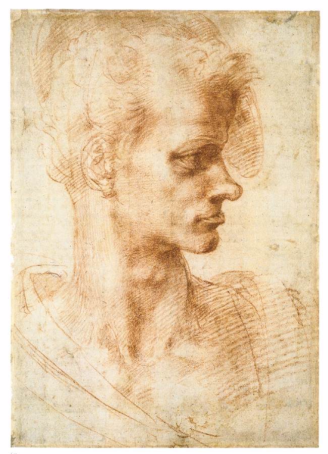 Bust of a Young Man (recto) by MICHELANGELO Buonarroti