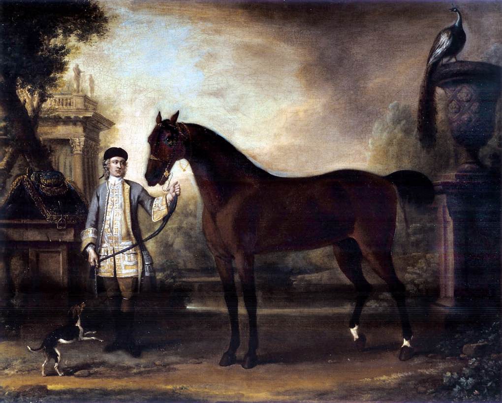 A Bay Hunter Held by a Liveried Groom by WOOTTON, John