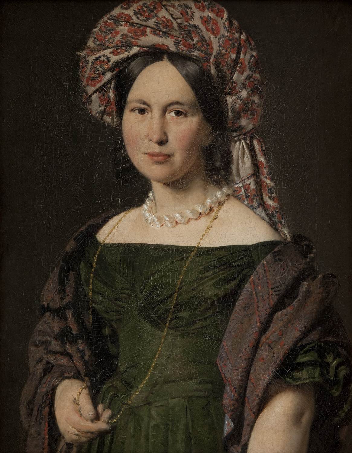 The Artist's Wife Wearing a Turban by JENSEN, Christian Albrecht