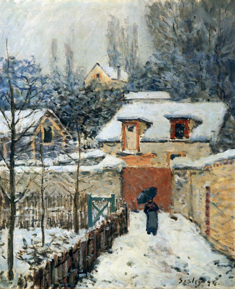 Snow at Louveciennes by SISLEY, Alfred