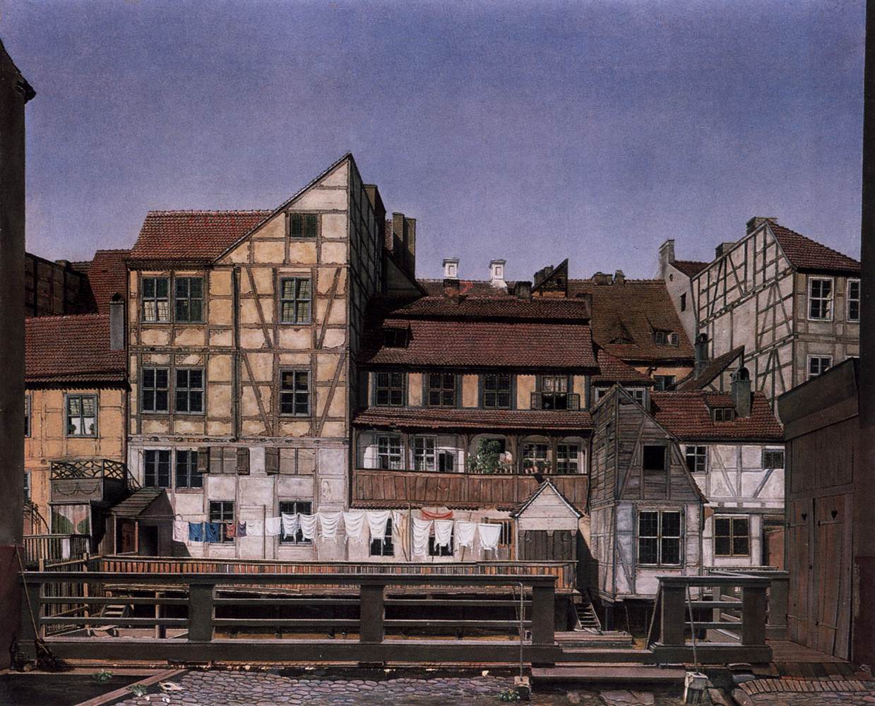 Houses at a Millrace by DEPPE, Ludwig