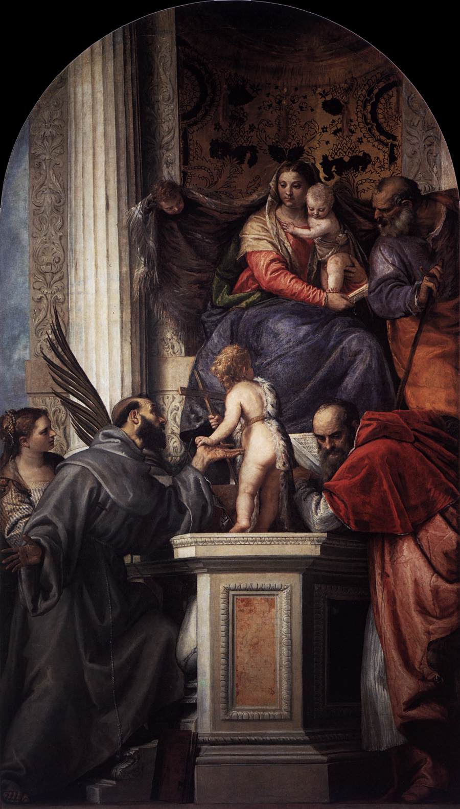 Enthroned Madonna and Child, with the Infant St John the Baptist and Saints by VERONESE, Paolo