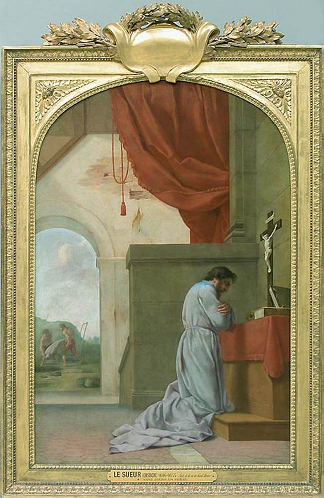 St Bruno at Prayer by LE SUEUR, Eustache