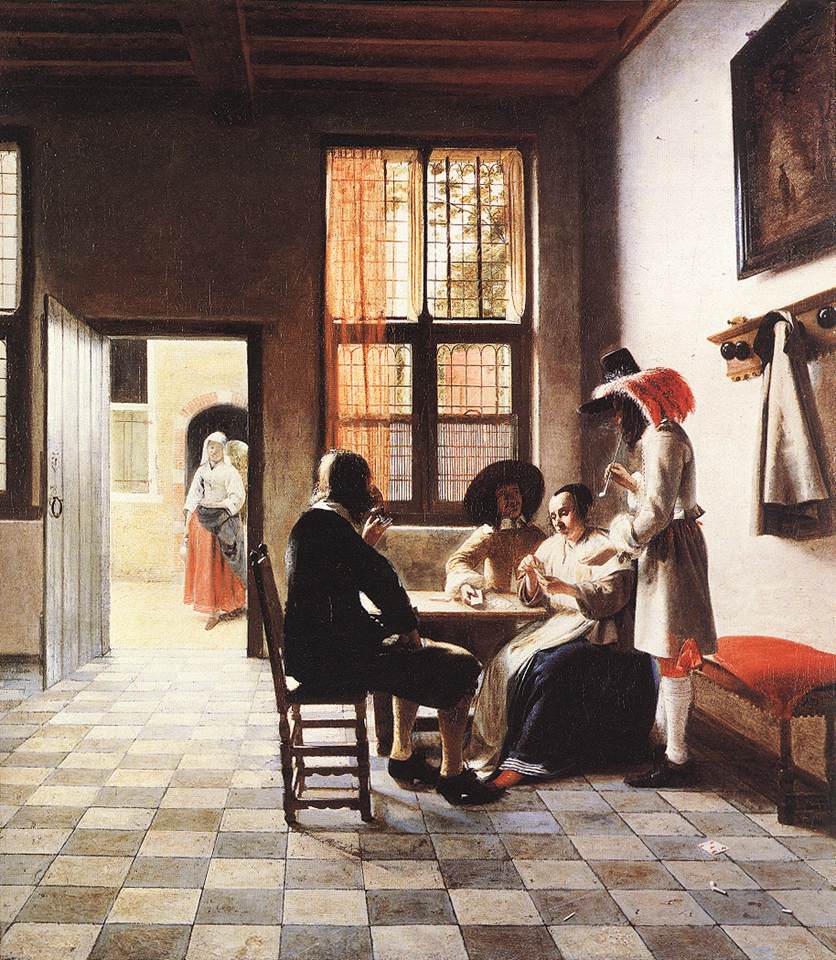 Cardplayers in a Sunlit Room by HOOCH, Pieter de