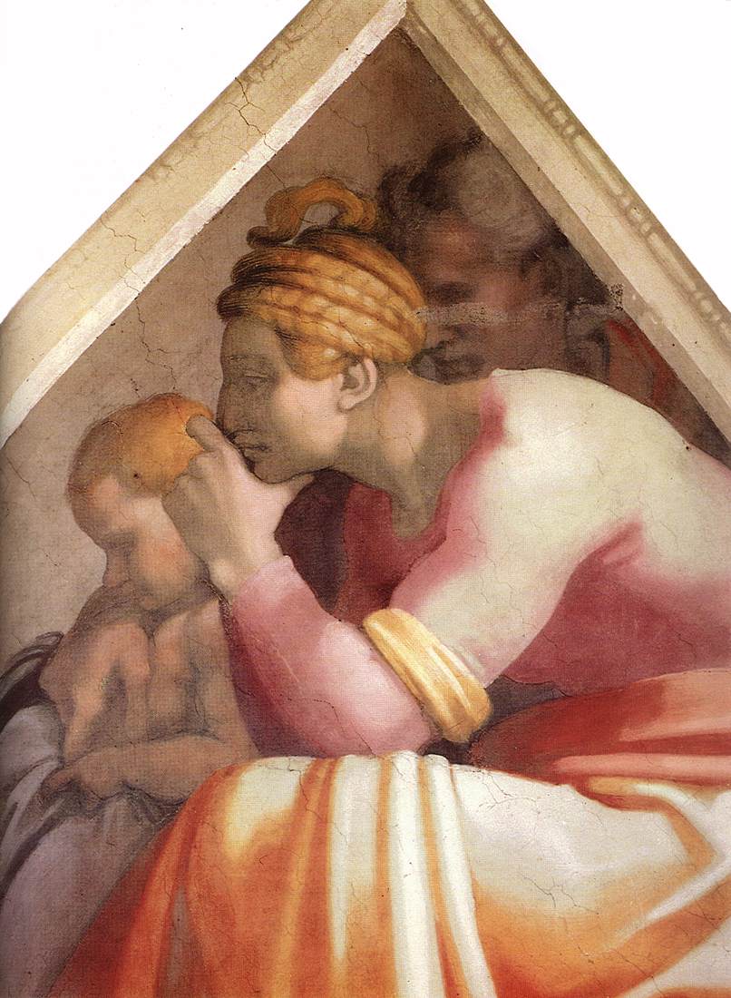 Ancestors of Christ: figures (detail) by MICHELANGELO Buonarroti