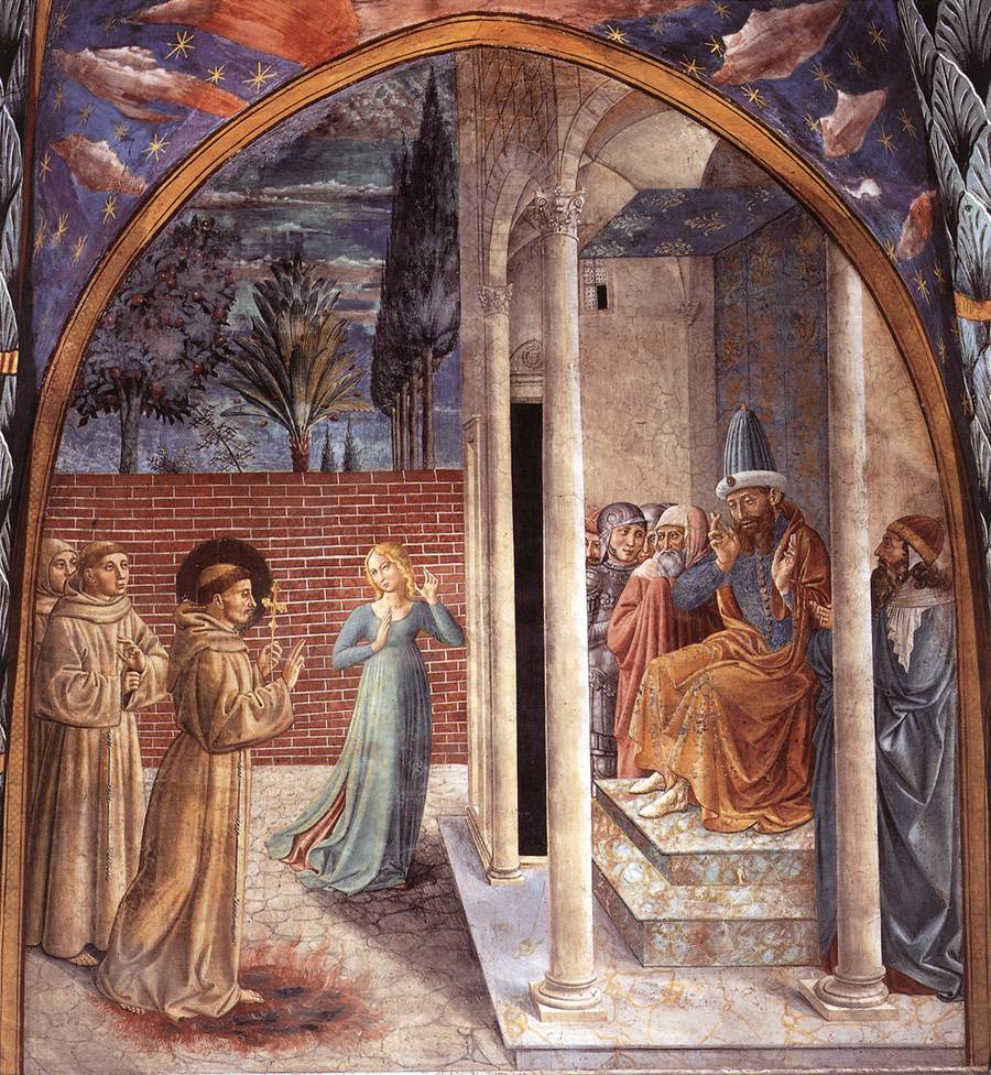 Scenes from the Life of St Francis (Scene 10, north wall) by GOZZOLI, Benozzo