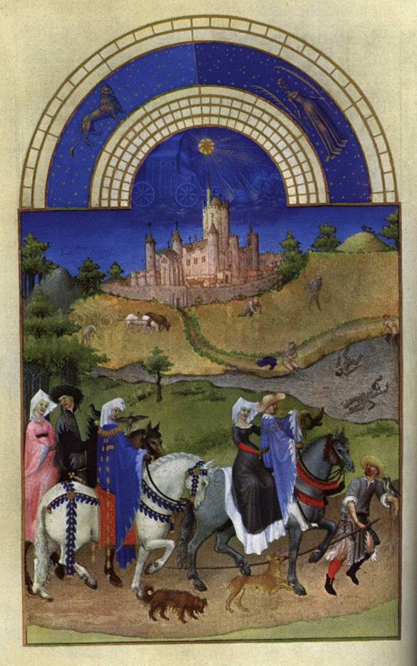 Les très riches heures du Duc de Berry: Aout (August) by LIMBOURG brothers (Herman, Jean, Paul)