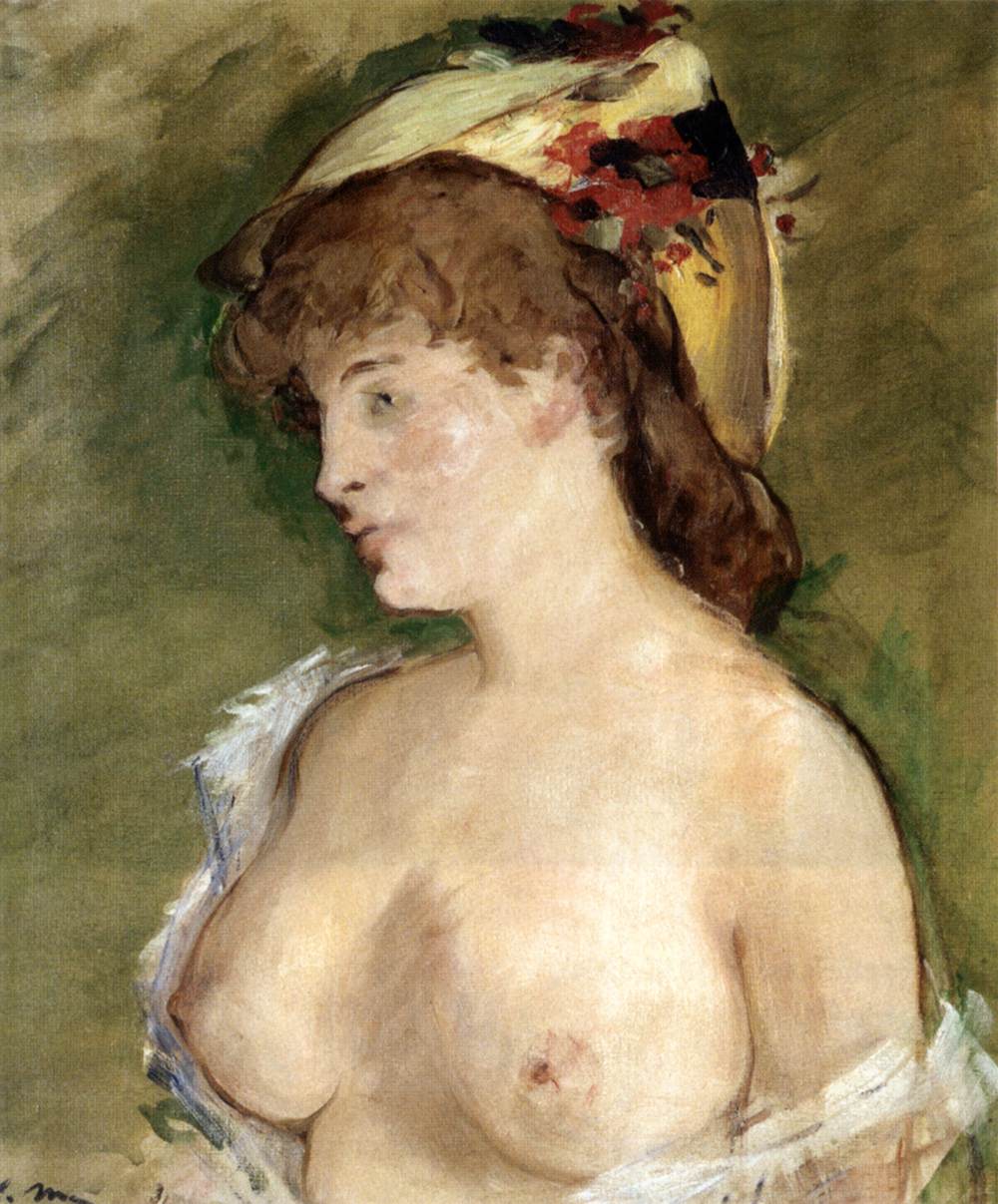 Blonde with Bare Breasts by MANET, Edouard