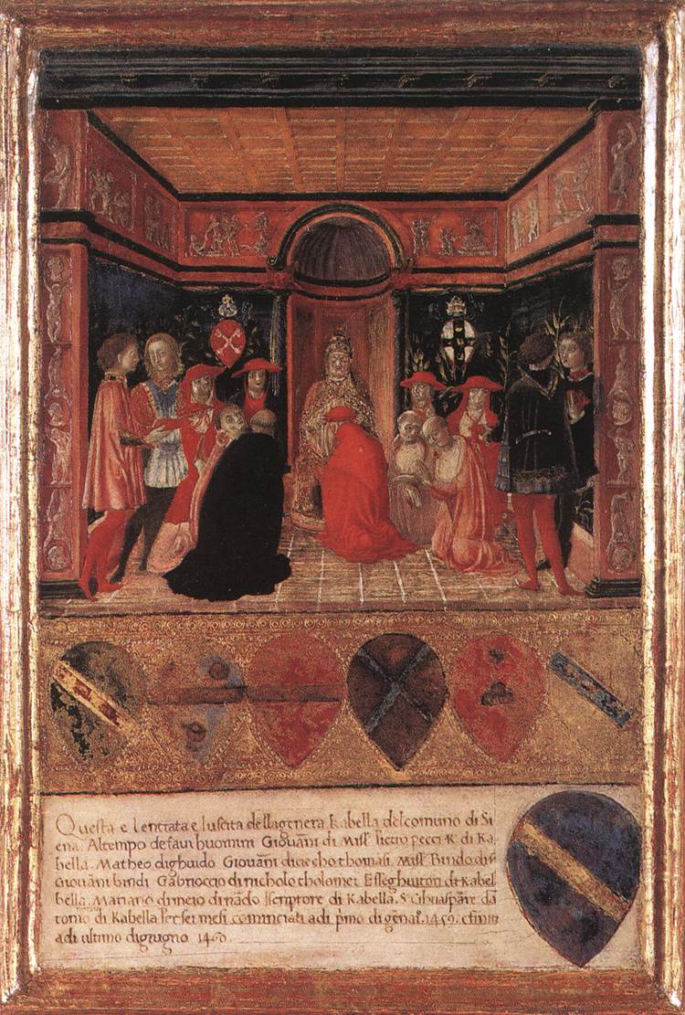 Pope Pius II Names Cardinal His Nephew by FRANCESCO DI GIORGIO MARTINI