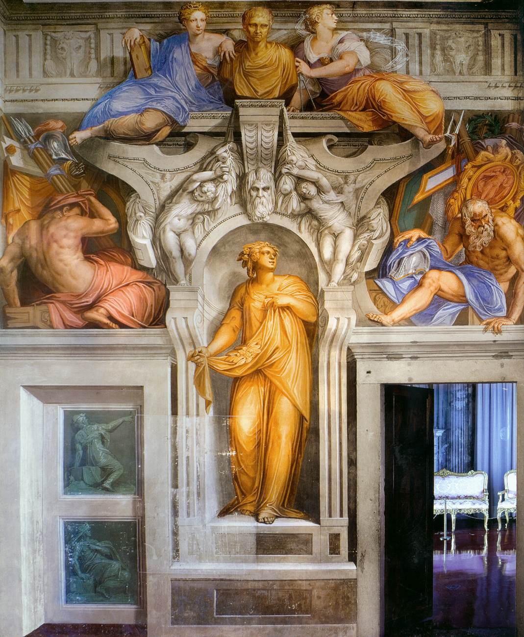 Frescoes in the Hall of the Arts (detail) by ZELOTTI, Giovanni Battista