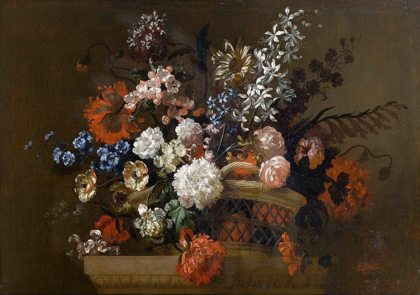 Flowers in Basket by CASTEELS, Pieter